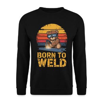 Teddy bear welder welding steel construction metal construction - Unisex Sweatshirt - black - Front - Alina (178cm) & Michal (187cm)