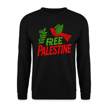 Free palestine - Unisex Pullover - Schwarz - Vorne - Alina (178cm) & Michal (187cm)