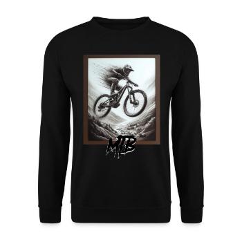 MTB bike - Unisex Sweatshirt - black - Front - Alina (178cm) & Michal (187cm)