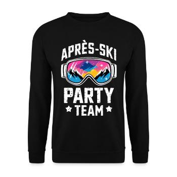 Apres Ski Party Team Skiing Funny Wintersport - Unisex Pullover - Schwarz - Vorne - Alina (178cm) & Michal (187cm)