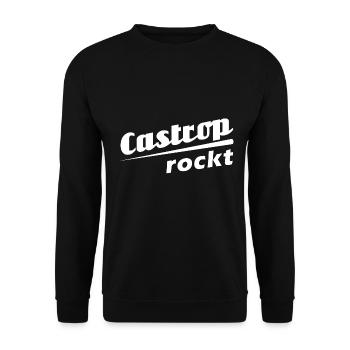 Castrop rockt - Textdesign mit Stadtnamen - Unisex Pullover - Schwarz - Vorne - Alina (178cm) & Michal (187cm)