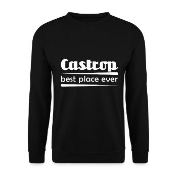 Castrop - Stadt best place ever - Unisex Pullover - Schwarz - Vorne - Alina (178cm) & Michal (187cm)