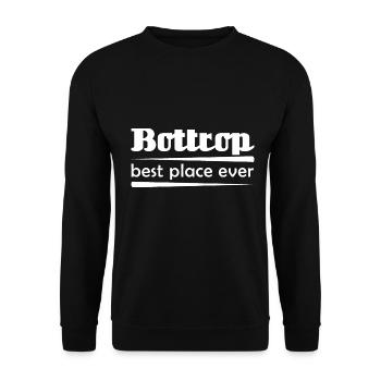 Bottrop - Stadt best place ever - Unisex Pullover - Schwarz - Vorne - Alina (178cm) & Michal (187cm)