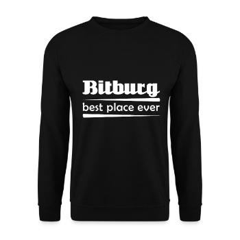 Bitburg - Stadt best place ever - Unisex Pullover - Schwarz - Vorne - Alina (178cm) & Michal (187cm)