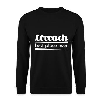Lörrach - Stadt best place ever - Unisex Pullover - Schwarz - Vorne - Alina (178cm) & Michal (187cm)