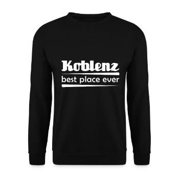 Koblenz - Stadt best place ever - Unisex Pullover - Schwarz - Vorne - Alina (178cm) & Michal (187cm)