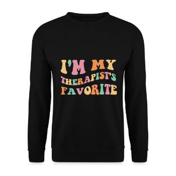 Sarcastic Therapy Saying Humor Therapist - Unisex Sweatshirt - black - Front - Alina (178cm) & Michal (187cm)
