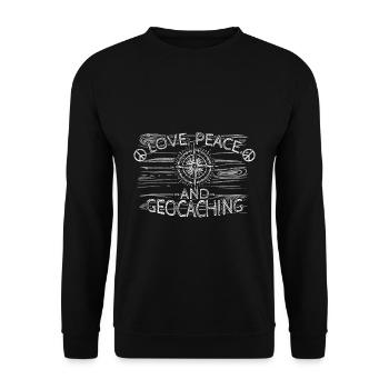 geocachers - Unisex Sweatshirt - black - Front - Alina (178cm) & Michal (187cm)