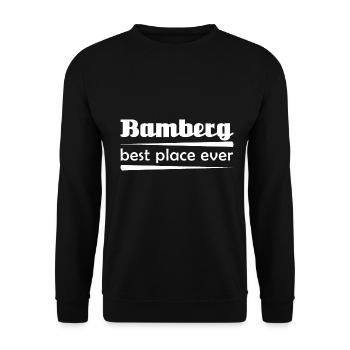 Bamberg - Stadt best place ever - Unisex Pullover - Schwarz - Vorne - Alina (178cm) & Michal (187cm)