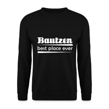 Bautzen - Stadt best place ever - Unisex Pullover - Schwarz - Vorne - Alina (178cm) & Michal (187cm)