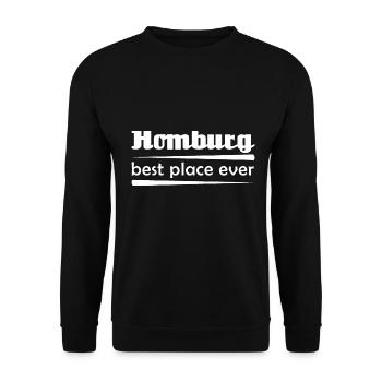 Homburg - Stadt best place ever - Unisex Pullover - Schwarz - Vorne - Alina (178cm) & Michal (187cm)