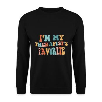 Sarcastic Therapy Saying Humor Therapist - Unisex Sweatshirt - black - Front - Alina (178cm) & Michal (187cm)