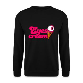 Eyescream Ice Cream Cone with Eye Eyeball Halloween - Unisex Sweatshirt - black - Front - Alina (178cm) & Michal (187cm)