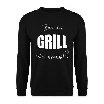 Je suis au grill ou ailleurs? - Sweat-shirt Unisexe - noir - Devant - Alina (178cm) & Michal (187cm)