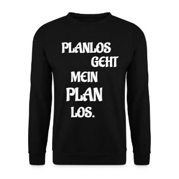 PLANLOS GEHT MEIN PLAN LOS - Unisex Pullover - Schwarz - Vorne - Alina (178cm) & Michal (187cm)