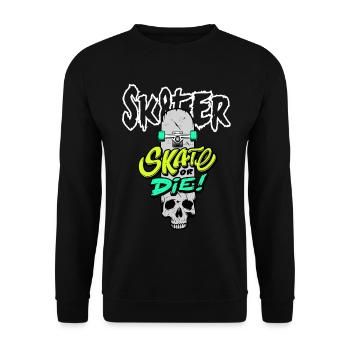 Skater kids - Unisex Sweatshirt - black - Front - Alina (178cm) & Michal (187cm)