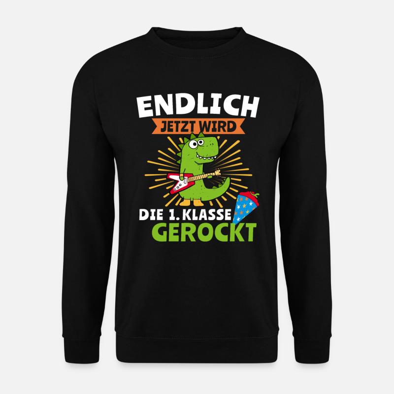 Einschulung Erster Schultag Dinosaurier 1. Klasse - Unisex Pullover - Schwarz