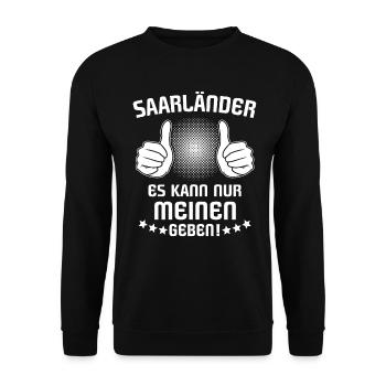 Saarländer Saarländerin Geschenk Saarland - Unisex Pullover - Schwarz - Vorne - Alina (178cm) & Michal (187cm)