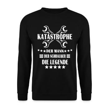 Katastrophe Steel Schrauber Geschenk - Unisex Pullover - Schwarz - Vorne - Alina (178cm) & Michal (187cm)