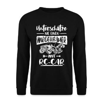 Modellbauer RC Unterschaetze Mann - Unisex Pullover - Schwarz - Vorne - Alina (178cm) & Michal (187cm)
