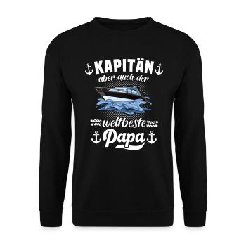 Kapitän Papa Boot Motorboot - Unisex Pullover - Schwarz - Vorne - Alina (178cm) & Michal (187cm)