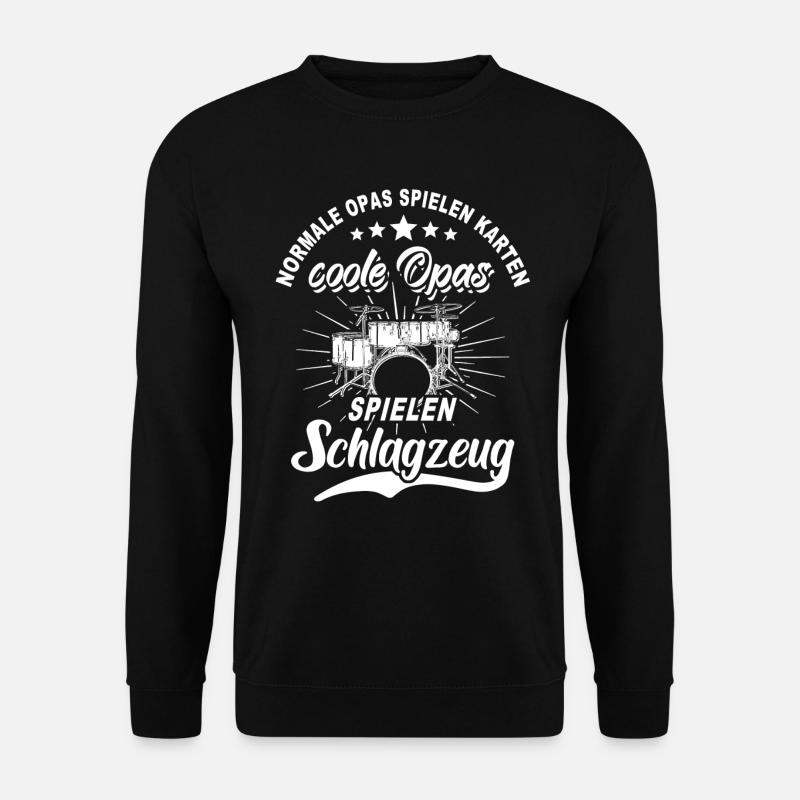 Schlagzeug Opa Drummer Schlagzeuger Opas - Unisex Pullover - Schwarz