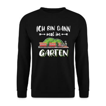 Gartenbahn Eisenbahn Garten Modellbahn Spur G - Unisex Pullover - Schwarz - Vorne - Alina (178cm) & Michal (187cm)