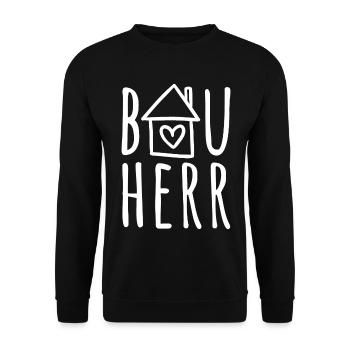 Hausbau Haus bauen Baustelle Eigenheim Bauherr - Unisex Pullover - Schwarz - Vorne - Alina (178cm) & Michal (187cm)