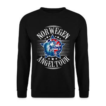 Norwegen Angeltour - Unisex Pullover - Schwarz - Vorne - Alina (178cm) & Michal (187cm)