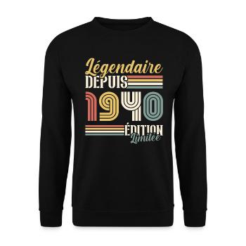 Légendaire Depuis 1940 - Sweat-shirt Unisexe - noir - Devant - Alina (178cm) & Michal (187cm)