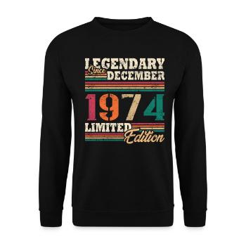 Légendaire Décembre 1974 édition limitée - Sweat-shirt Unisexe - noir - Devant - Alina (178cm) & Michal (187cm)