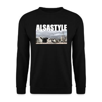 Alsastyle - Unisex Sweatshirt - black - Front - Alina (178cm) & Michal (187cm)