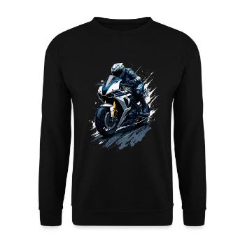 Sport motorcycle illustration - Unisex Sweatshirt - black - Front - Alina (178cm) & Michal (187cm)