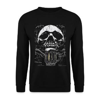 Skull Beer Mug Gothic - Unisex Sweatshirt - black - Front - Alina (178cm) & Michal (187cm)