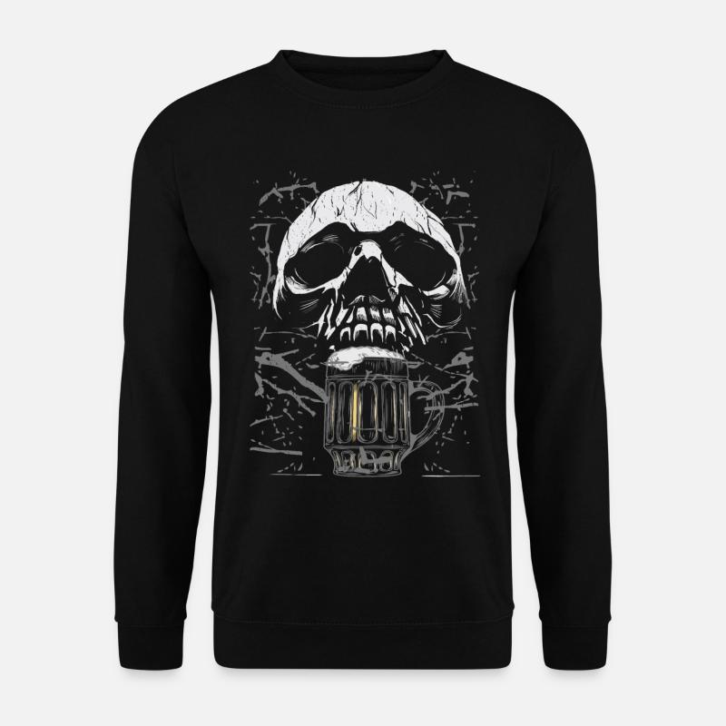 Chope à bière crâne gothique - Sweat-shirt Unisexe - noir