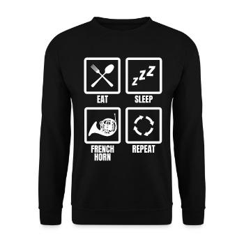 Manger Dormir Cor Français Répéter - Sweat-shirt Unisexe - noir - Devant - Alina (178cm) & Michal (187cm)