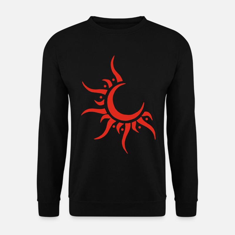 Rote Sonne und Mond - Unisex Pullover - Schwarz