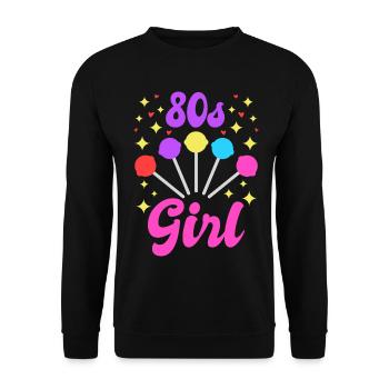Fille des années 80 - Sweat-shirt Unisexe - noir - Devant - Alina (178cm) & Michal (187cm)