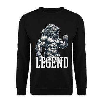 Légende Lion Motivation Combattant Cadeau - Sweat-shirt Unisexe - noir - Devant - Alina (178cm) & Michal (187cm)