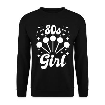 80er Jahre Mädchen - Unisex Pullover - Schwarz - Vorne - Alina (178cm) & Michal (187cm)