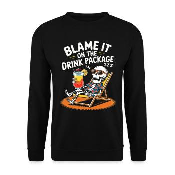 Squelette Humour Croisière Vacances - Sweat-shirt Unisexe - noir - Devant - Alina (178cm) & Michal (187cm)