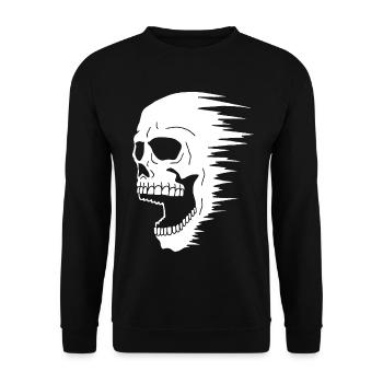 Schädel und Geschwindigkeit - Unisex Pullover - Schwarz - Vorne - Alina (178cm) & Michal (187cm)