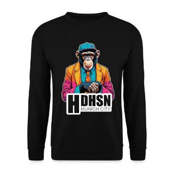 Haidhausen - For stylish Munich residents - Unisex Sweatshirt - black - Front - Alina (178cm) & Michal (187cm)