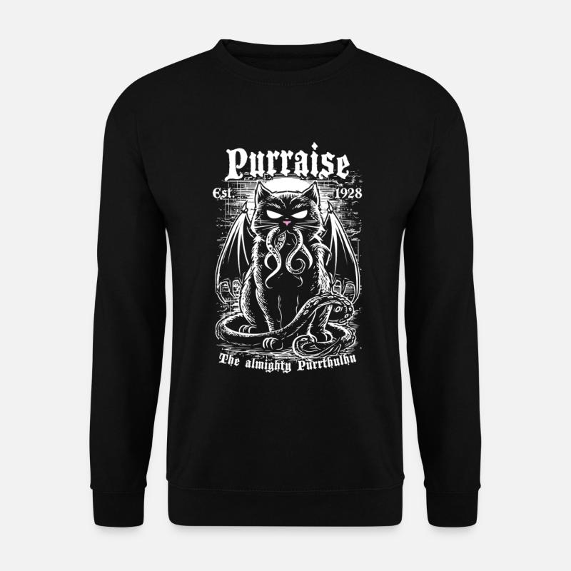 Purraise the almighty Purrthulhu! - Unisex Pullover - Schwarz