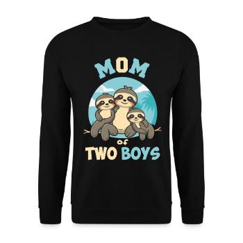 Mama Stolz Auf Ihre Jungs Mama Stolz Auf Ihre Jungs - Unisex Pullover - Schwarz - Vorne - Alina (178cm) & Michal (187cm)