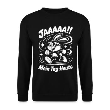 YES My Day Today Bunny - Unisex Sweatshirt - black - Front - Alina (178cm) & Michal (187cm)