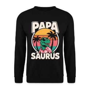 Papa Saurus Rex dinosaure Cadeau de fête des pères - Sweat-shirt Unisexe - noir - Devant - Alina (178cm) & Michal (187cm)