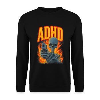 ADHD Skelett - Unisex Pullover - Schwarz - Vorne - Alina (178cm) & Michal (187cm)