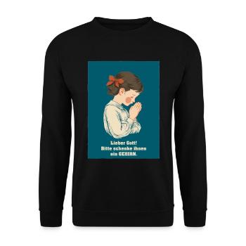 Little child praying brain wish - Unisex Sweatshirt - black - Front - Alina (178cm) & Michal (187cm)