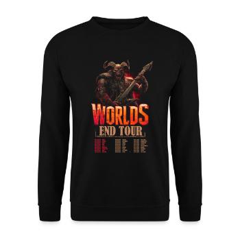 Weltuntergang Tour - Dämon mit Gitarre - Unisex Pullover - Schwarz - Vorne - Alina (178cm) & Michal (187cm)